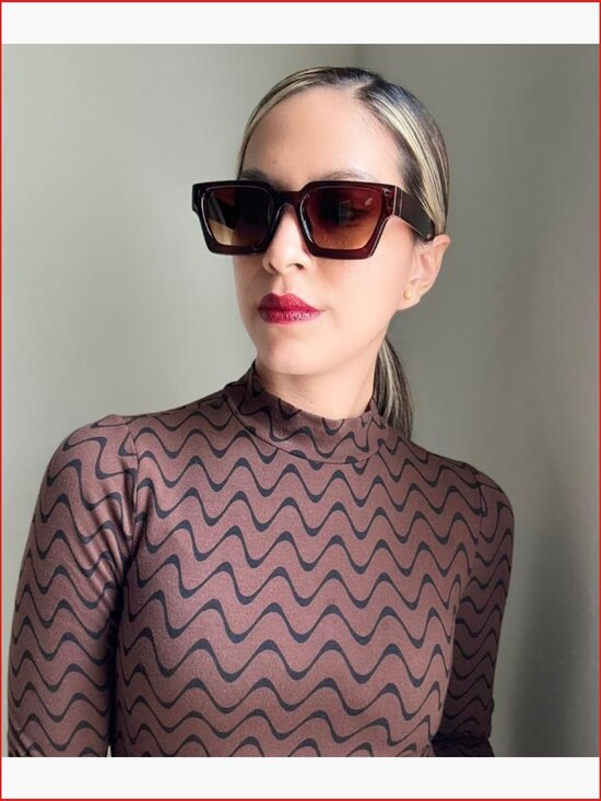 Retro Chunky Square Sunglasses UV400 Protection main image 3